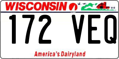 WI license plate 172VEQ
