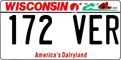 WI license plate 172VER