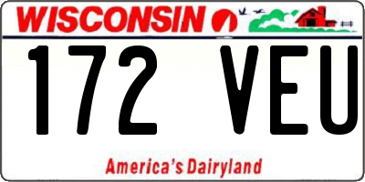 WI license plate 172VEU