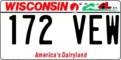 WI license plate 172VEW