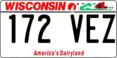 WI license plate 172VEZ