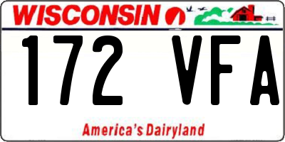 WI license plate 172VFA