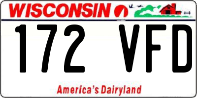 WI license plate 172VFD
