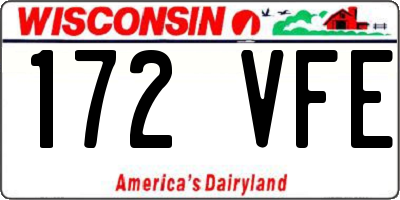 WI license plate 172VFE