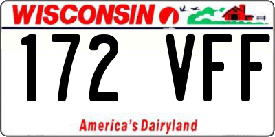 WI license plate 172VFF