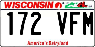 WI license plate 172VFM