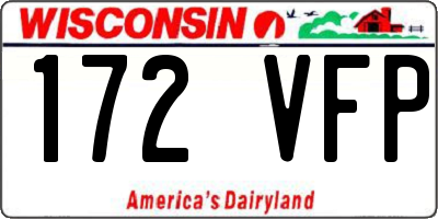 WI license plate 172VFP