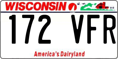 WI license plate 172VFR