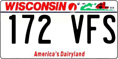 WI license plate 172VFS