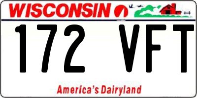 WI license plate 172VFT
