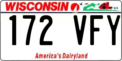 WI license plate 172VFY