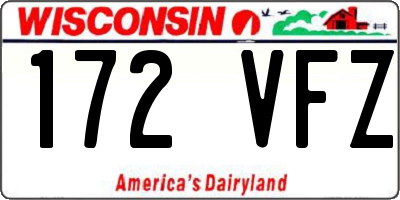 WI license plate 172VFZ