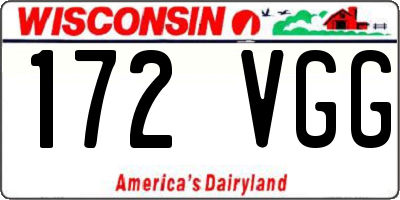 WI license plate 172VGG
