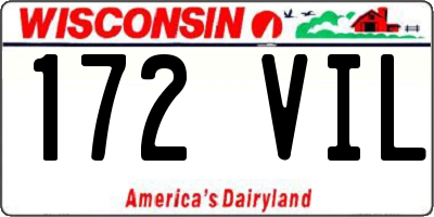 WI license plate 172VIL