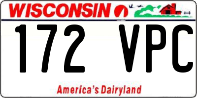 WI license plate 172VPC