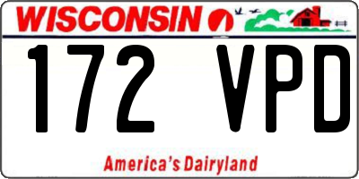 WI license plate 172VPD