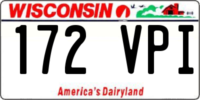 WI license plate 172VPI