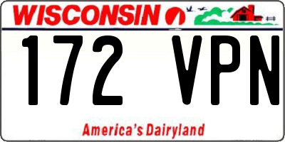WI license plate 172VPN
