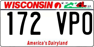 WI license plate 172VPO