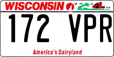 WI license plate 172VPR