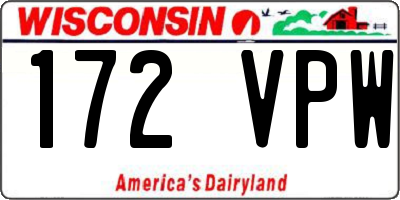 WI license plate 172VPW