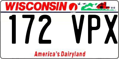 WI license plate 172VPX