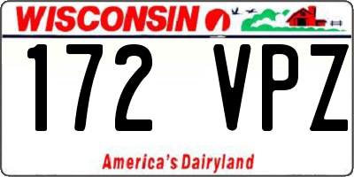 WI license plate 172VPZ