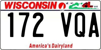 WI license plate 172VQA
