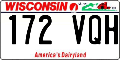 WI license plate 172VQH