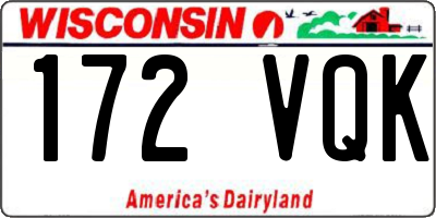 WI license plate 172VQK