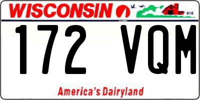 WI license plate 172VQM
