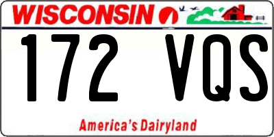 WI license plate 172VQS