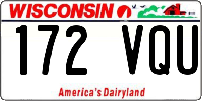 WI license plate 172VQU