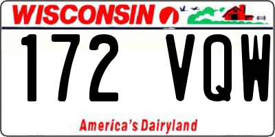 WI license plate 172VQW