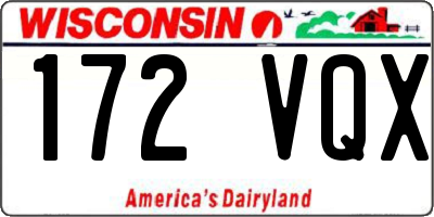 WI license plate 172VQX
