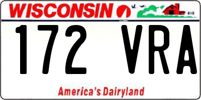 WI license plate 172VRA