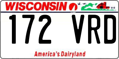 WI license plate 172VRD