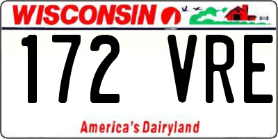 WI license plate 172VRE