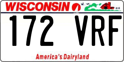 WI license plate 172VRF