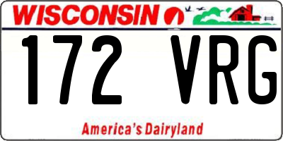 WI license plate 172VRG