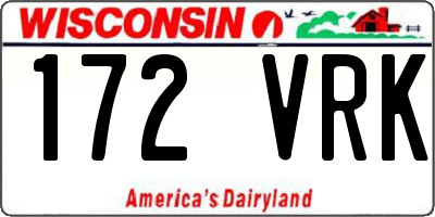WI license plate 172VRK