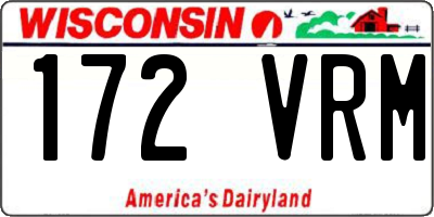 WI license plate 172VRM
