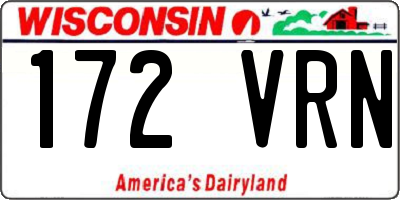 WI license plate 172VRN