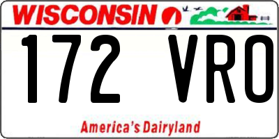 WI license plate 172VRO