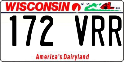 WI license plate 172VRR