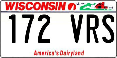WI license plate 172VRS