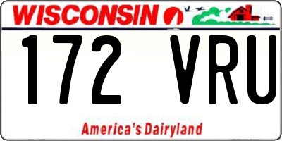 WI license plate 172VRU