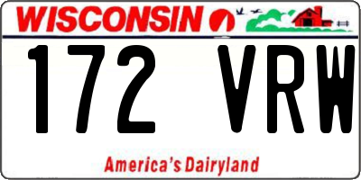 WI license plate 172VRW