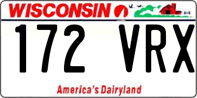 WI license plate 172VRX