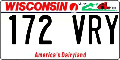 WI license plate 172VRY